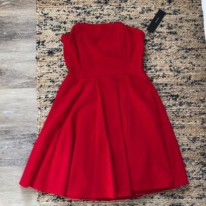Lulus red strapless dress